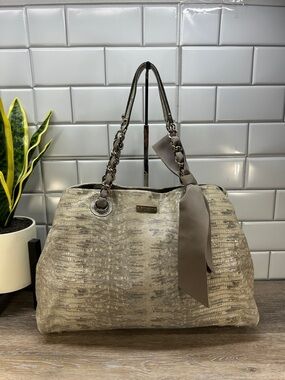 kate spade Shimmery Taupe and Silver Shoulder Bag